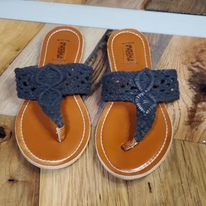 Black crochet sandals
